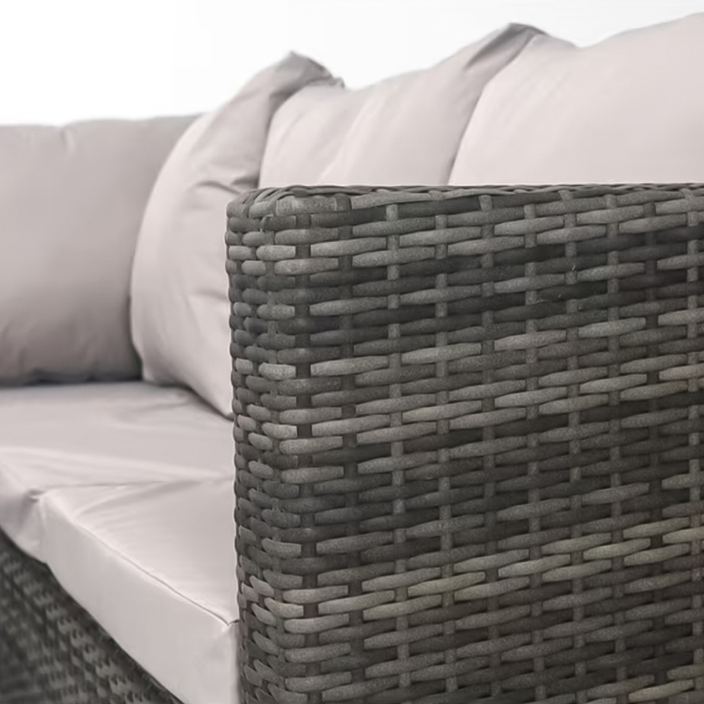 Alivio 5 Seater Grey Rattan Corner Sofa Set Image 4