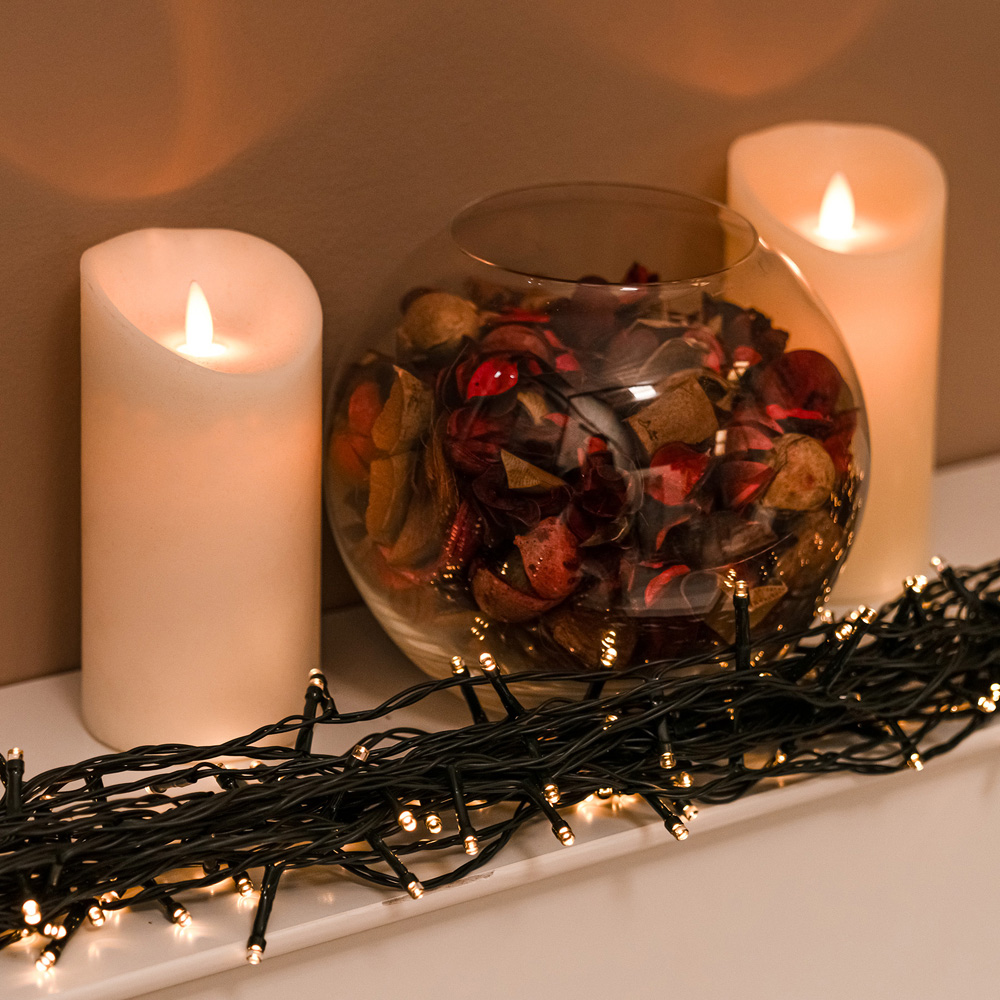 The Christmas Centre 200 Warm White LED Multifunction Green Cable String Light 20m Image 2