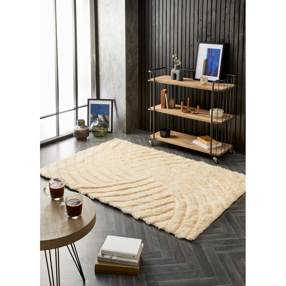 Origins Dallas Champagne Rug 80 x 150cm | Homebase