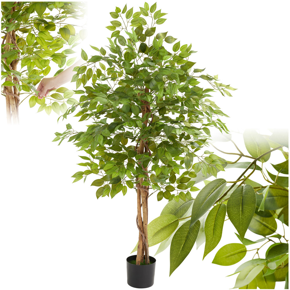 tectake Artificial Ficus Tree in Pot 160cm Image 2