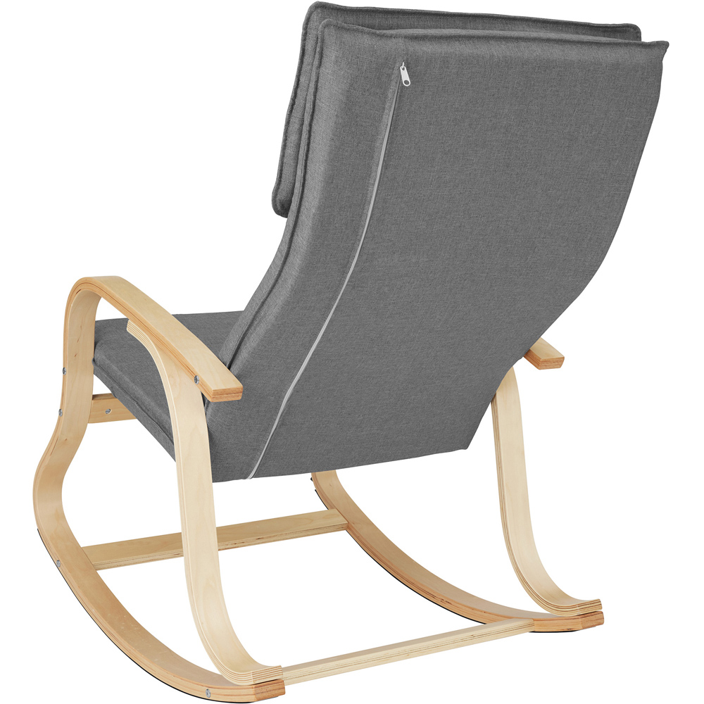 tectake Roca Light Grey Rocking Chair with Armrest Image 4