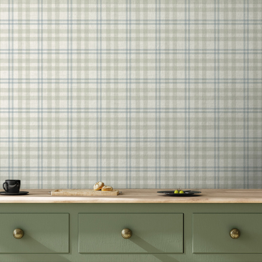 Arthouse Countryside Check Natural Wallpaper Image 3