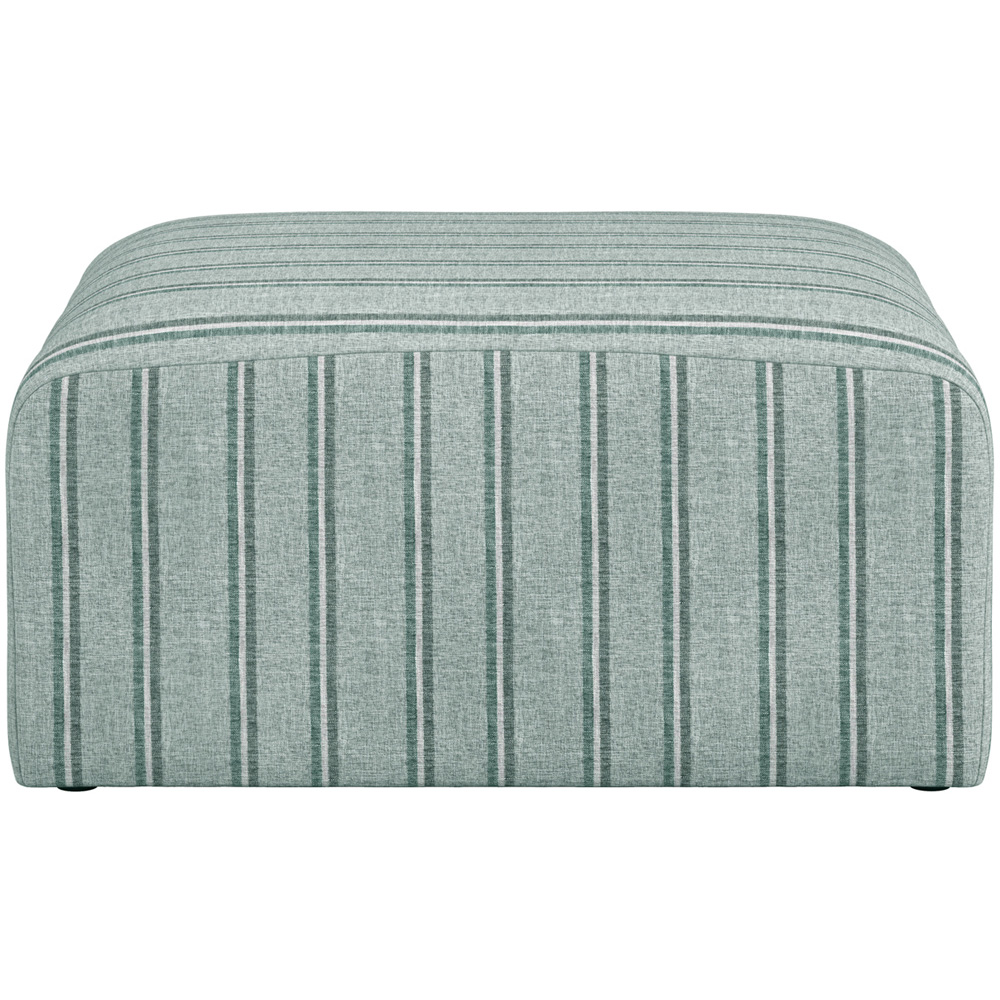 LPD Home Ryder Grey Thick Stripe Cotton Blend Fabric Pouffe Image 3