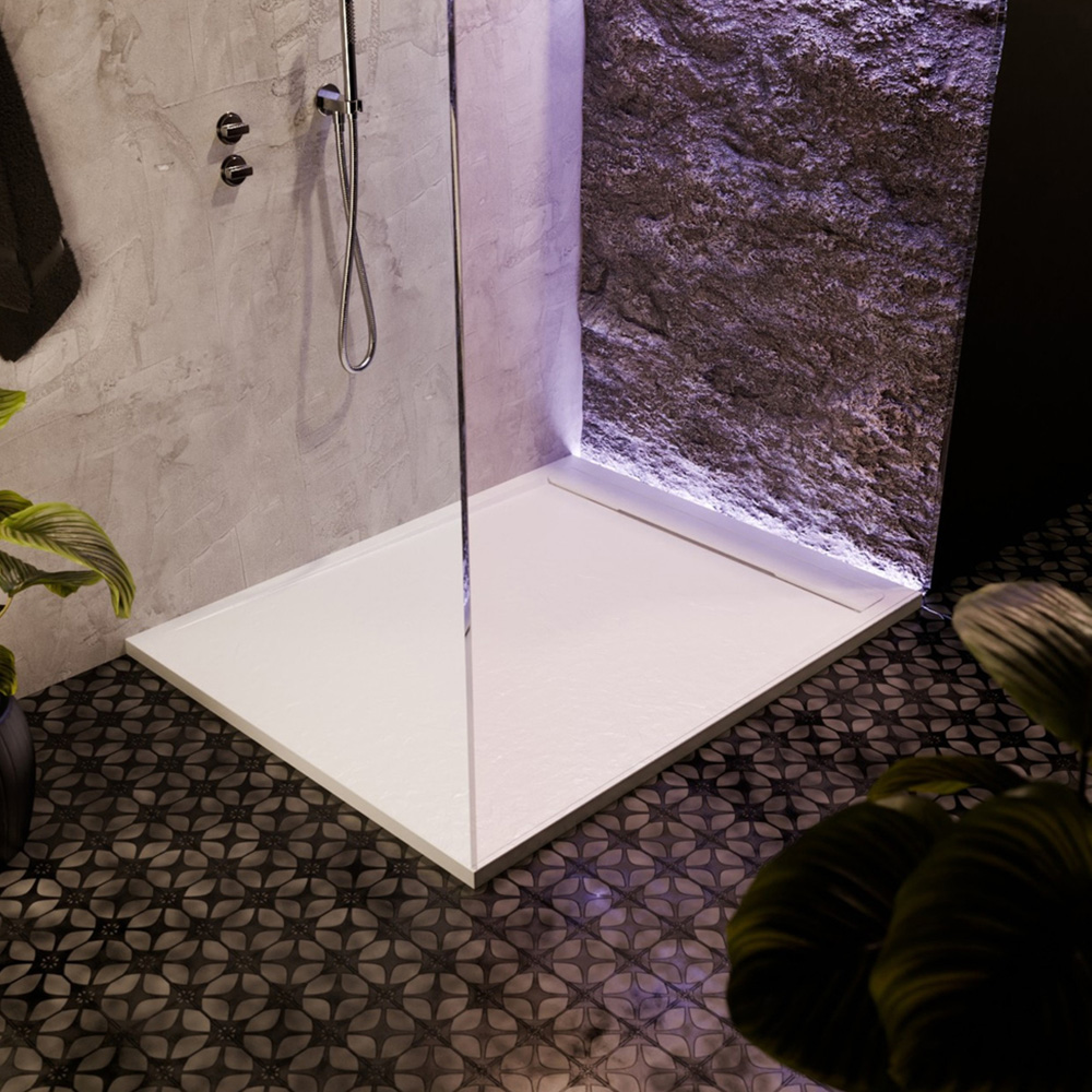 Bathstore 30mm White Slate Rectangular Shower Tray with Waste 1600 x 800mm Image 2