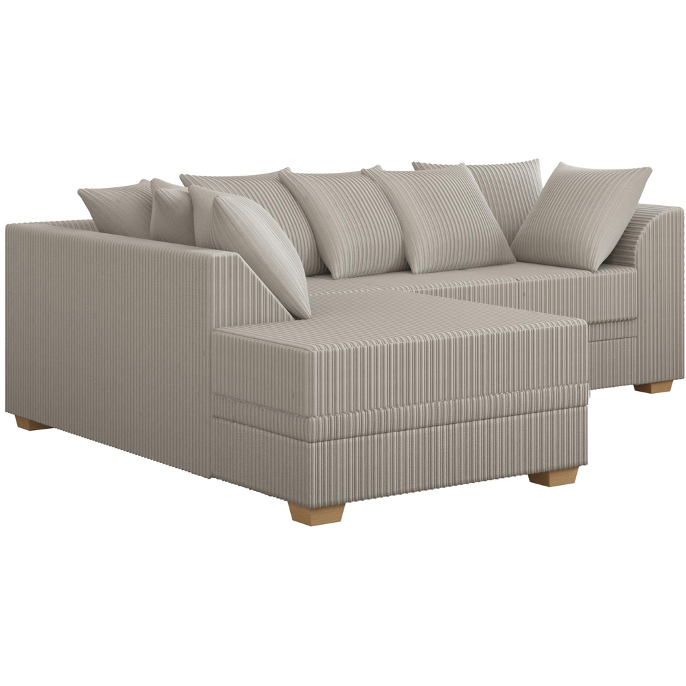 Modo 3 Seater Stone Jumbo Cord Left Hand Scatter Back L-Shape Corner Sofa Image 2