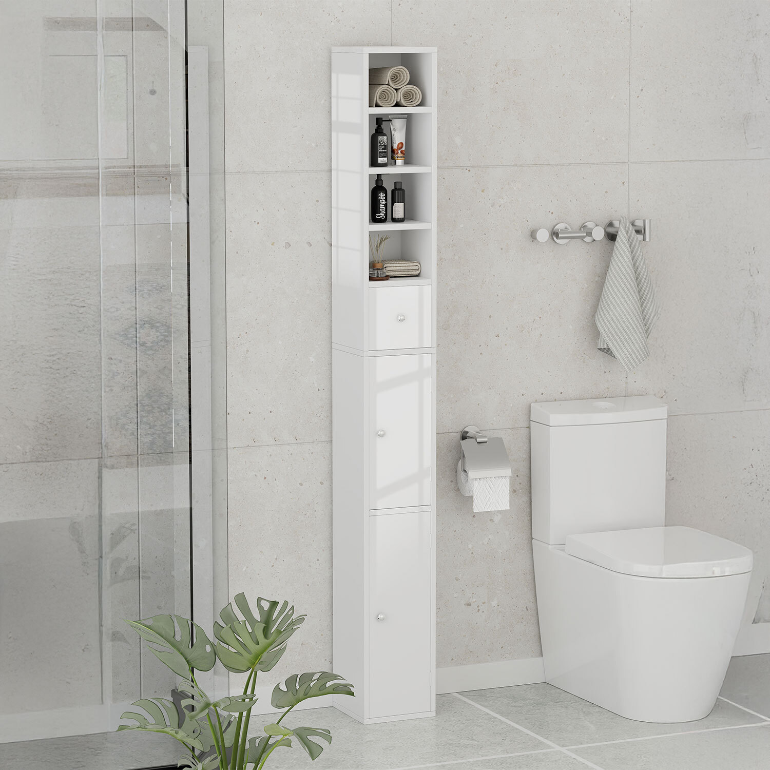 Mayfair Tall Storage Cabinet - White Image 3