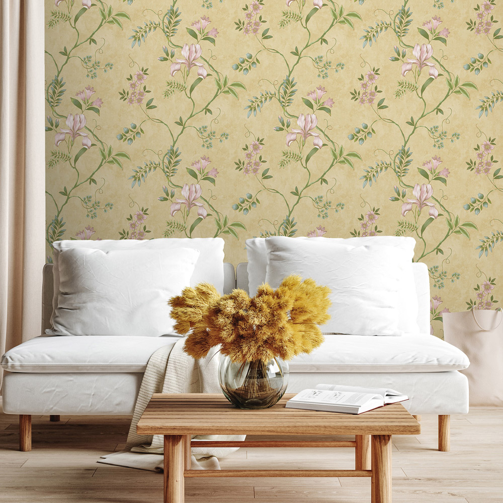 Rasch Wallpaper Dancing Iris Honey Wallpaper Image 2