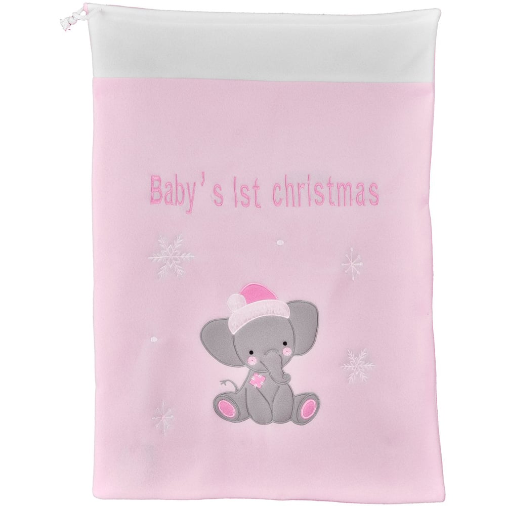 Single Baby's 1st Christmas Elephant Present Sack in Assorted styles Image 3
