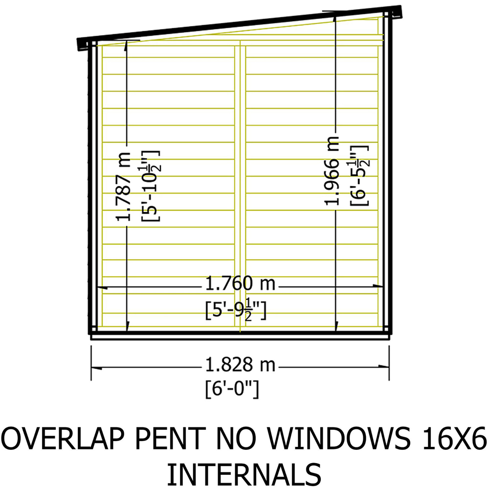 Shire GB Garden Value 16 x 6ft Overlap Pent Garden Shed Image 9