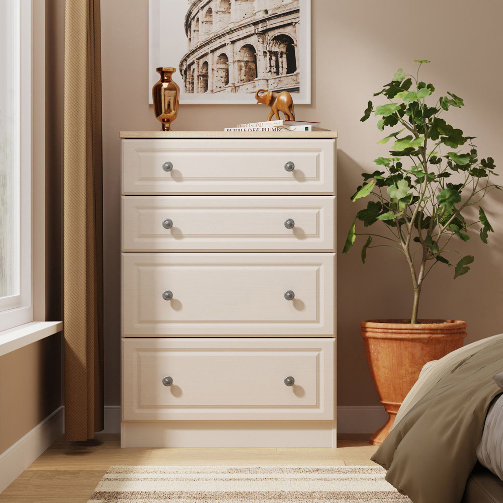 Crowndale Norfolk 4 Drawer Kashmir Ash and Bardolino Oak Deep Chest of Drawers Ready Assembled Image 7