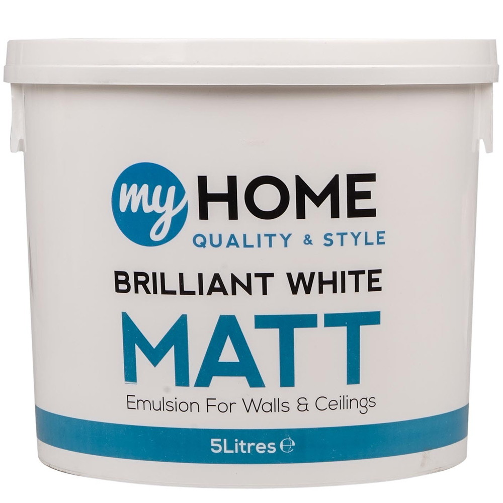 My Home Walls & Ceilings Brilliant White Matt Emulsion Paint 5L Image 2