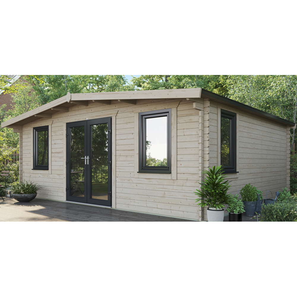 Power Sheds 18 x 20ft Centre Double Door Chalet Log Cabin Image 9