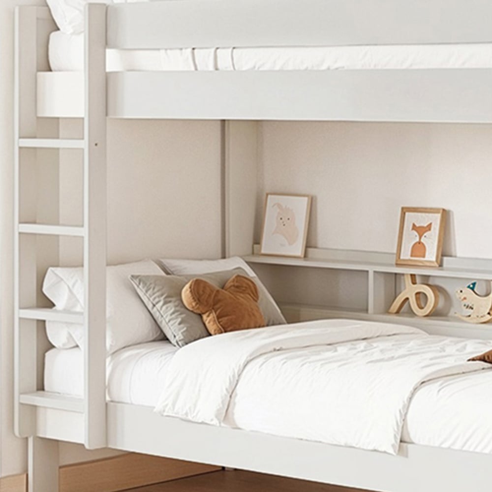 Noomi Bodie Single White Pine Storage Bunk Bed Image 3