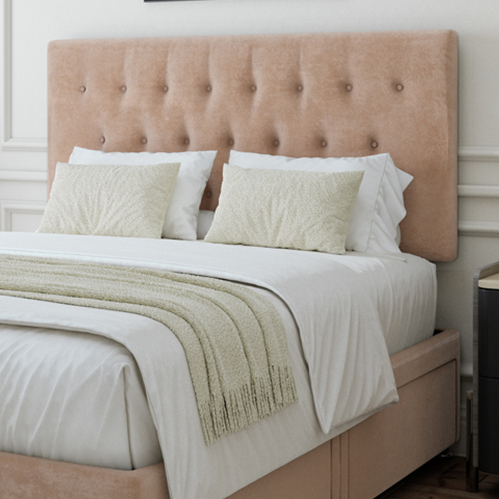 Bedmaster Small Double Mink Naples Linen 4 Drawer Divan Base with Lona Headboard Image 2