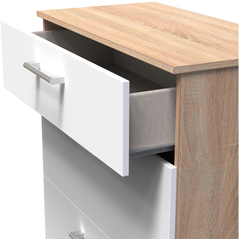 Crowndale Devon 3 Piece White Matt and Oak Bedroom Furniture Set Image 8