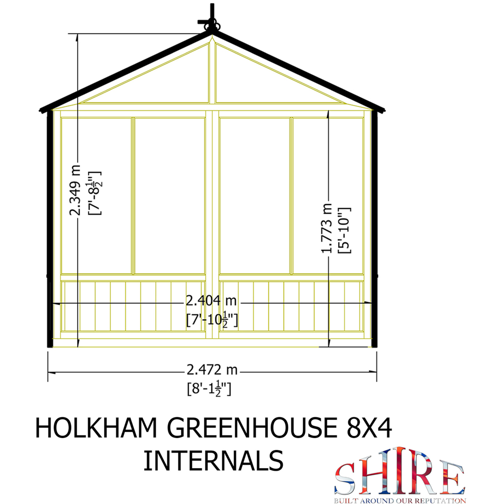 Shire Holkham Wooden 8 x 4ft Apex Greenhouse Image 8