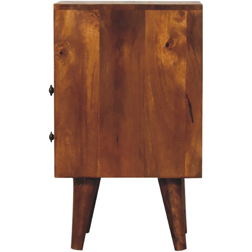Artisan Furniture Chestnut 2 Drawer Single Shelf Solid Wood Mini Classic Bedside Table Image 6