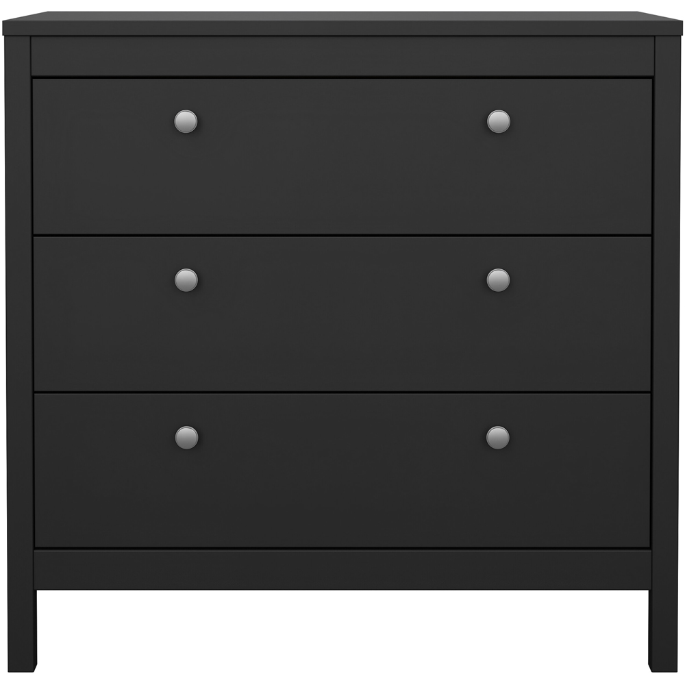 Florence Madrid 3 Drawer Matt Black Chest of Drawers Image 3