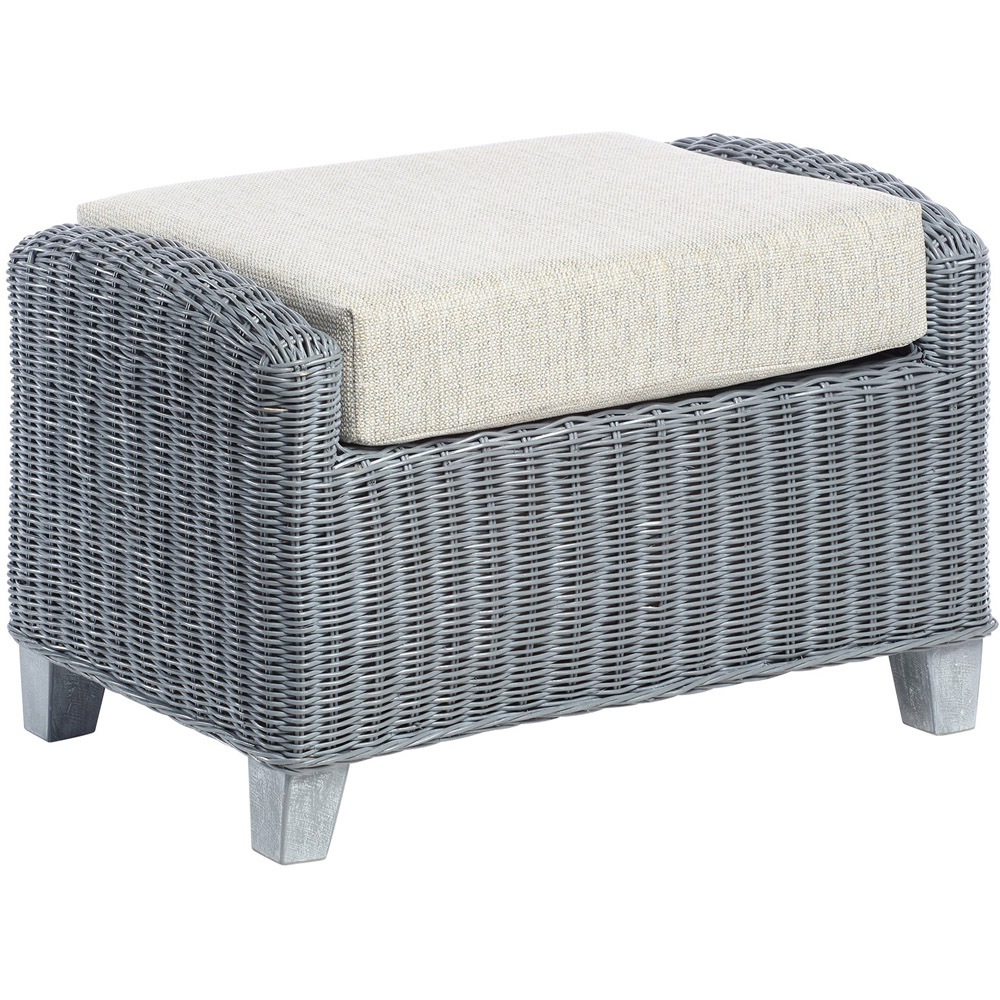 Desser Dijon Cane Pebble Fabric Footstool with Storage Compartment Image 2