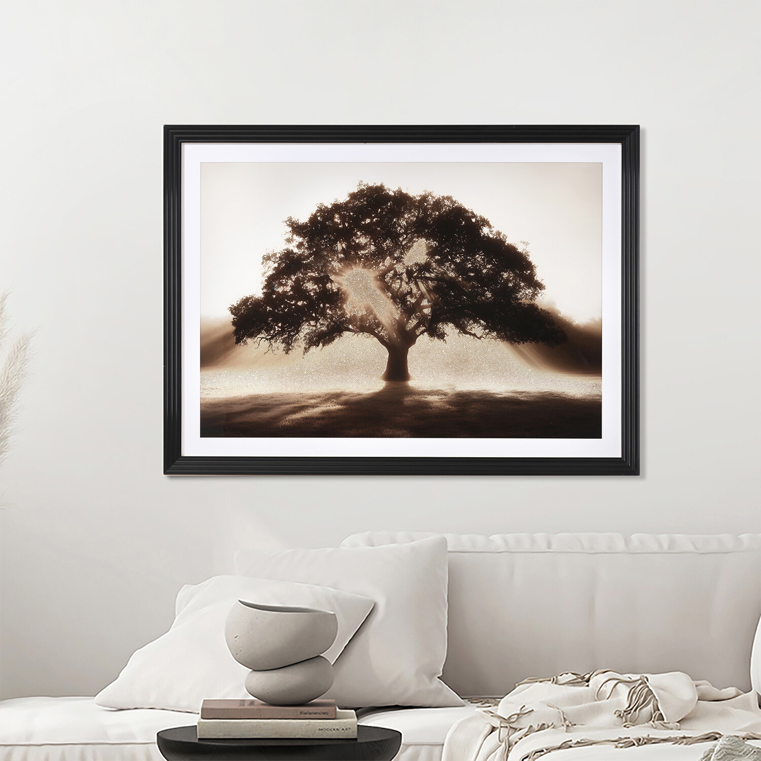 Embellished Sunlit Tree Framed Art Multicolour Image 3