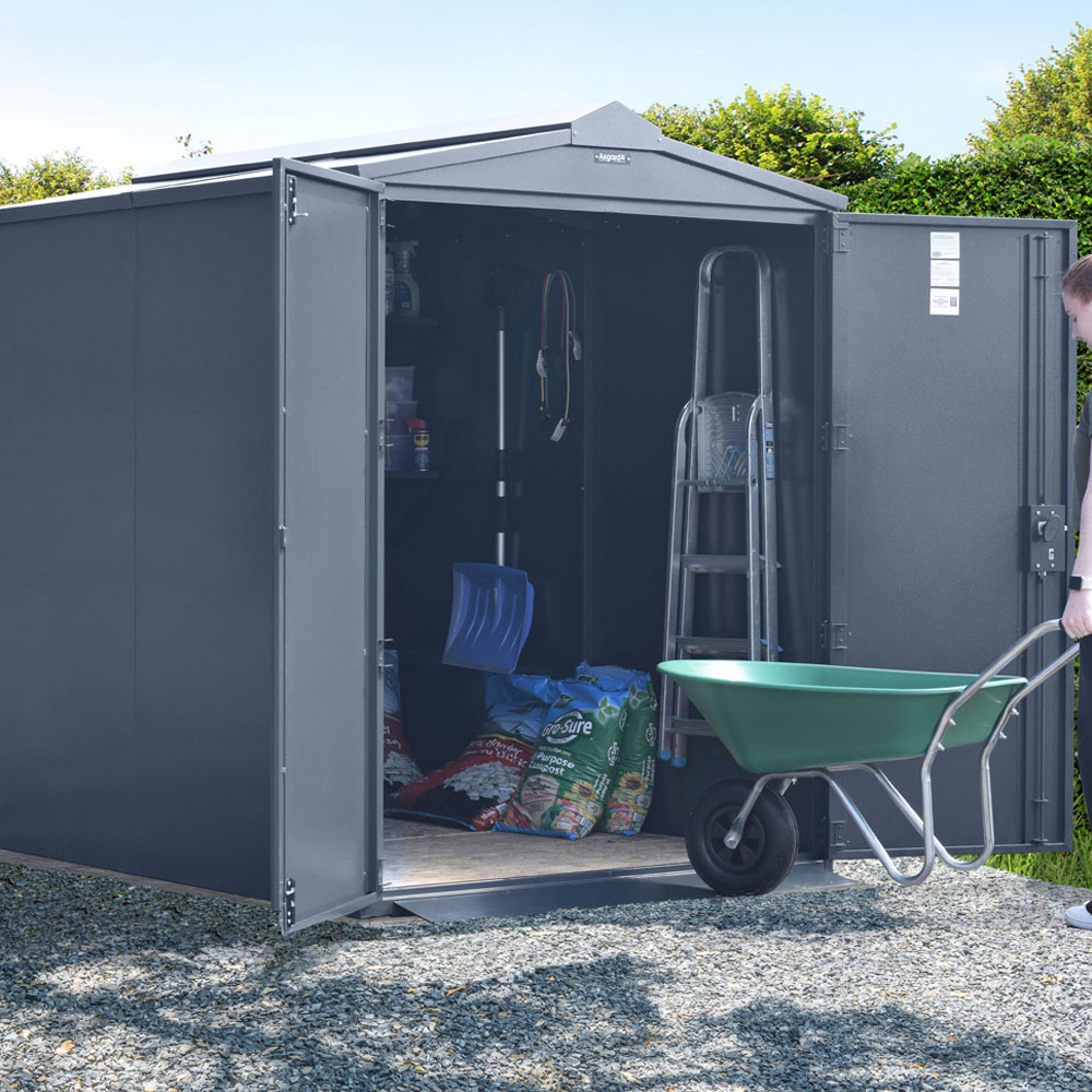 Asgard Centurion 5 x 7ft Double Door Cream High Security Apex Garden Shed Image 2