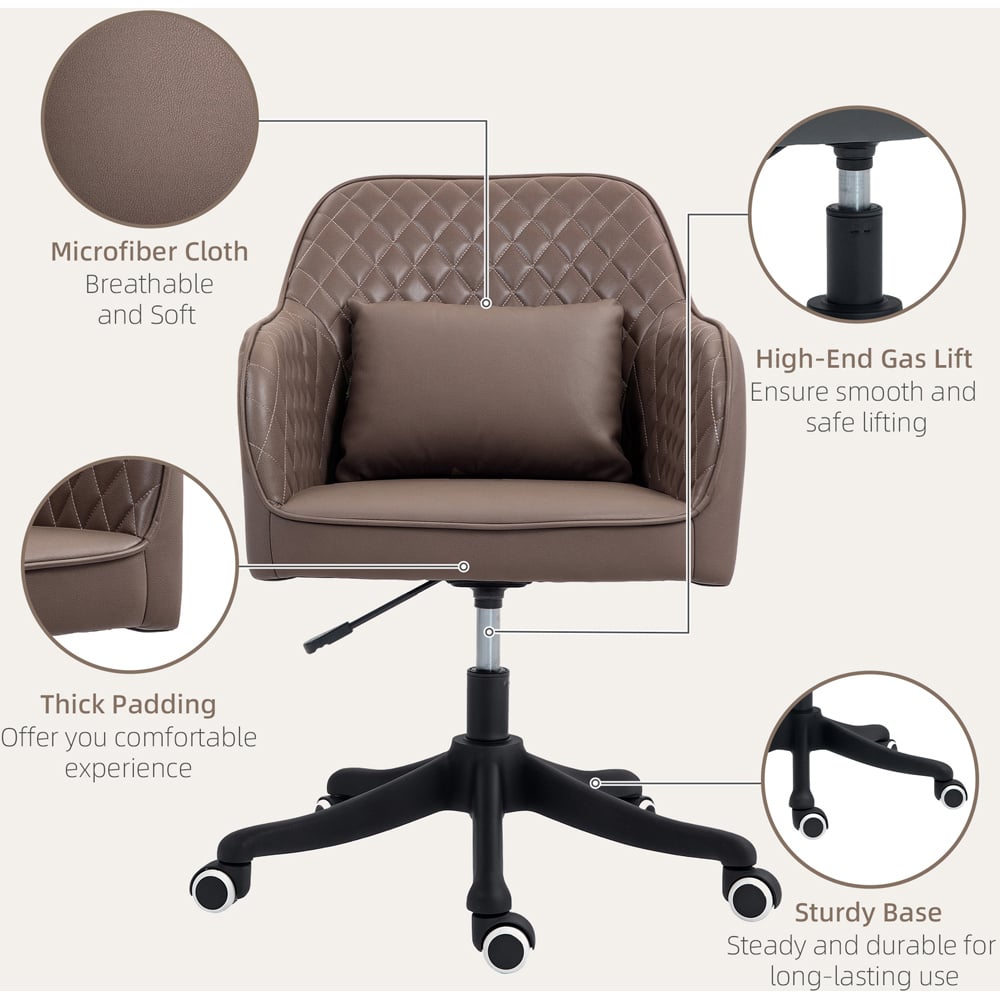 Portland Brown Rechargeable Vibration Massage Office Chair Image 7