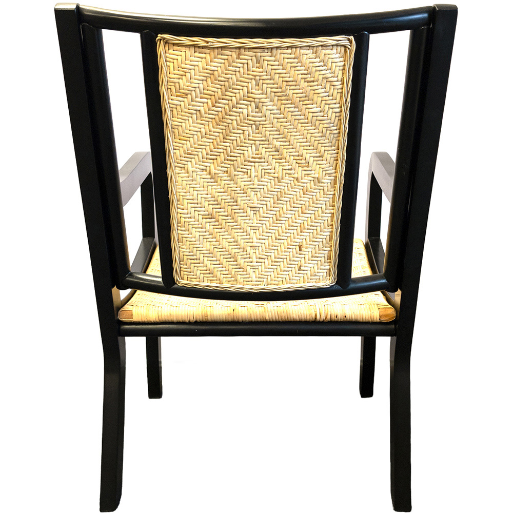 Desser Harmony Black and Natural Rattan Armchair Image 4