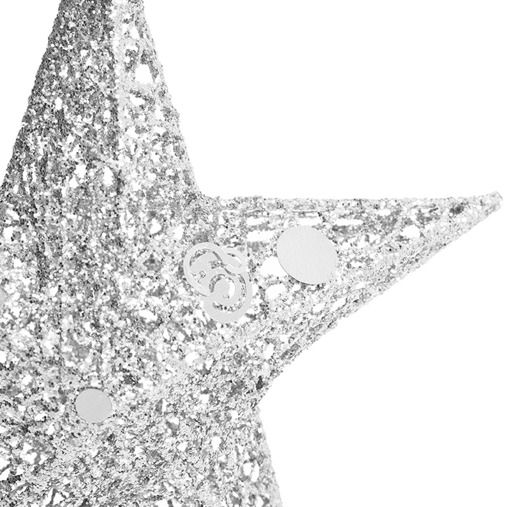 Living and Home Silver Star Wrought Iron Christmas Tree Topper 30cm Image 6