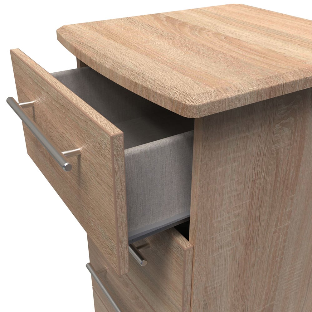 Crowndale Sherwood 5 Drawer Bardolino Oak Tall Bedside Cabinet Image 6