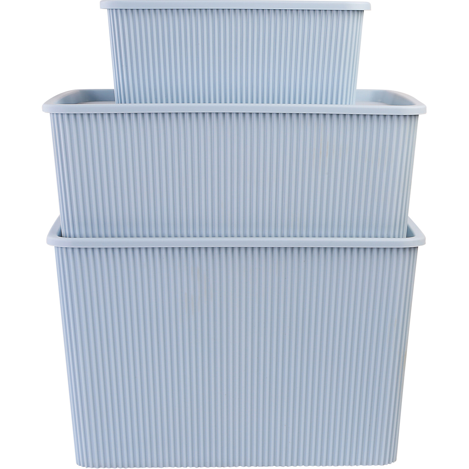 My Home Ribbed Storage Box Slate Large Image 3