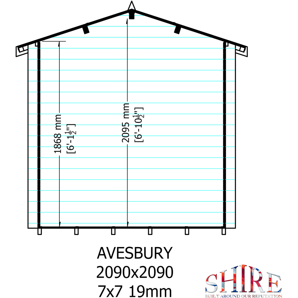 Shire Avesbury 7 x 7ft Wooden Log Cabin Image 9