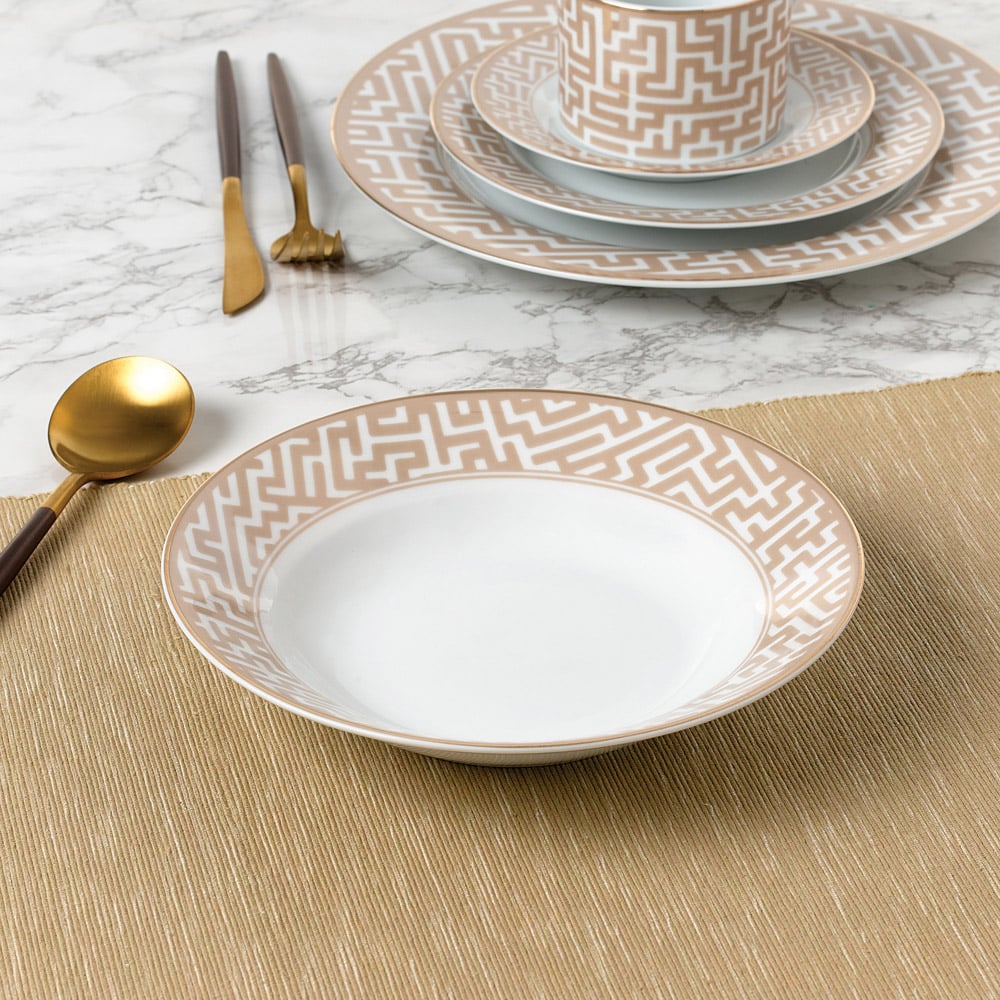 Waterside Mosaic Cream and Gold 20 Piece Dinner Set Image 5