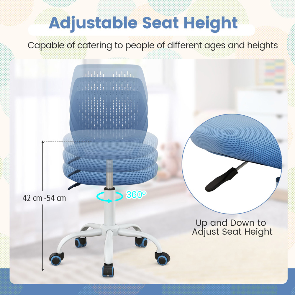 Costway Blue Ergonomic Children Study Chair Image 8