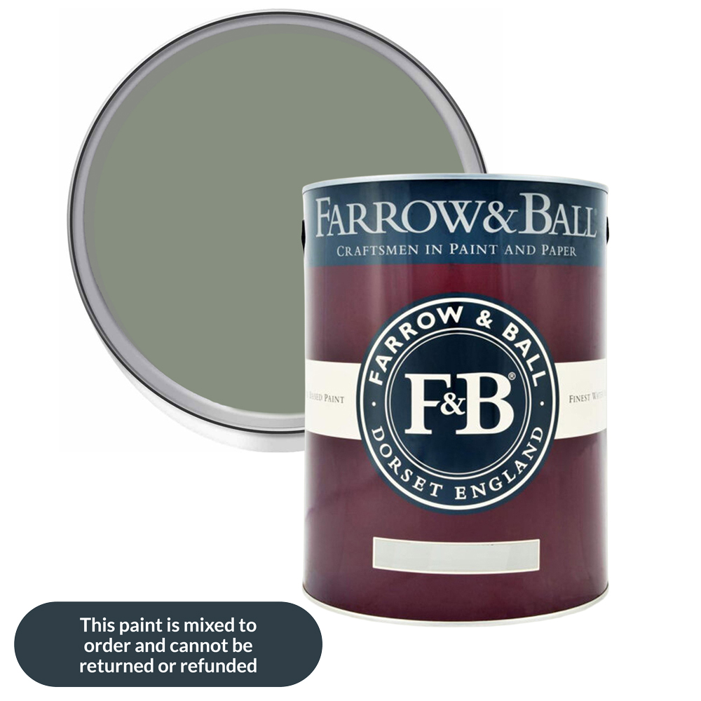 Farrow & Ball Interior Wood and Metal 79 Card Room Green Flat Eggshell Paint 5L Image 1