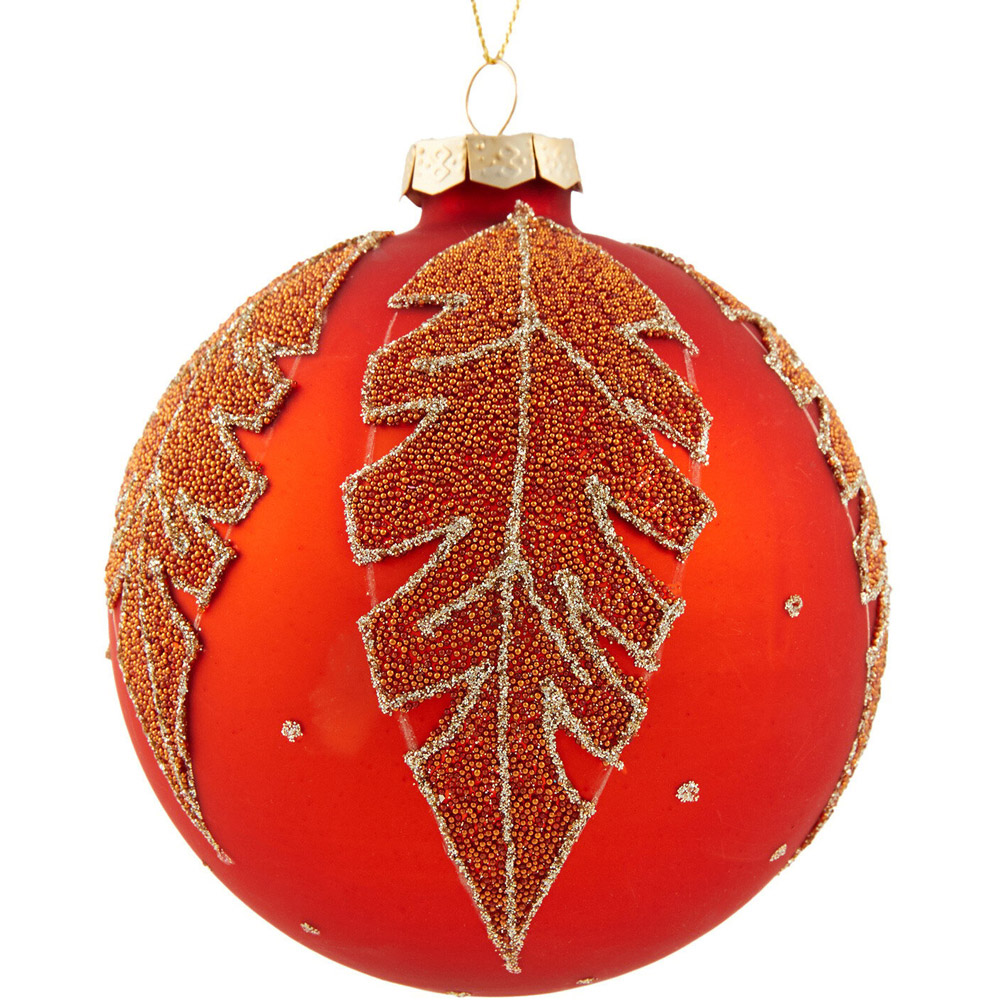 Burnt Orange Leaf Bauble - Orange Image