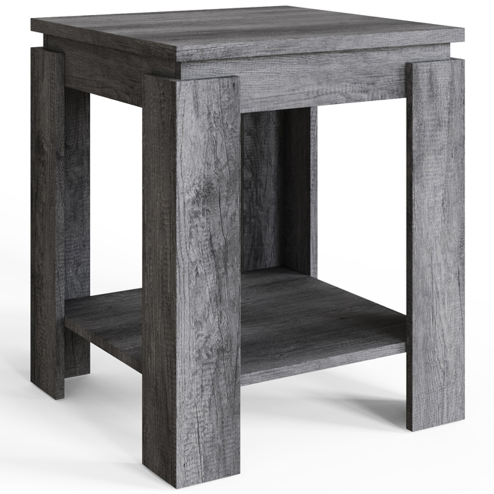 GFW Canyon Single Open Shelf Charcoal Grey Lamp Table Image 2
