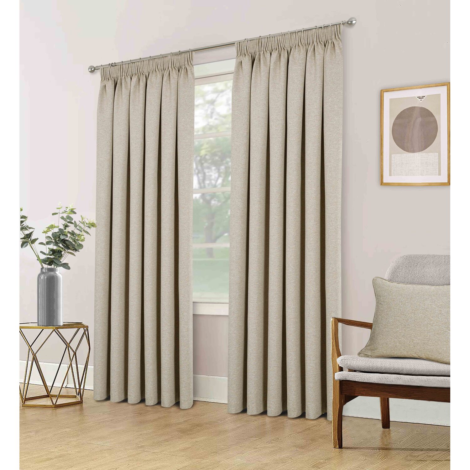 Divante Dusk Blackout Thermal Curtains - Natural / 168cm / 183cm Image 2