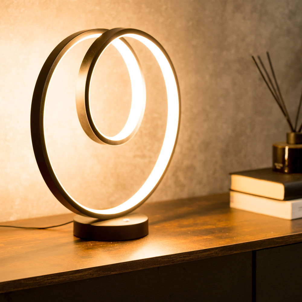 ValueLights Infinity Matt Black Loop Integrated LED Table Lamp Image 4