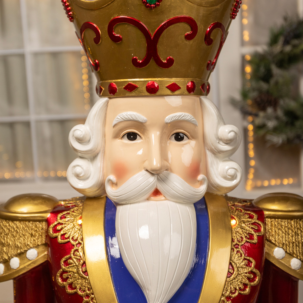 The Christmas Centre Red, Blue and Cream Traditional Nutcracker King 6ft Image 8