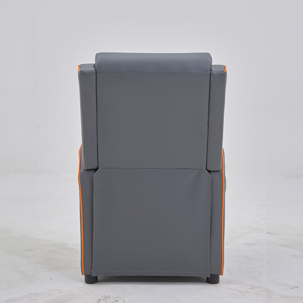 Home Detail Nova Grey and Orange Manual Gaming Recliner Chair Image 3