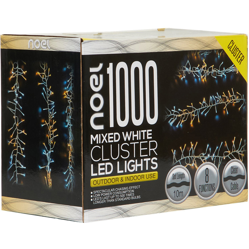 1000 Mixed White LED Multi Function Cluster String Light Image 2