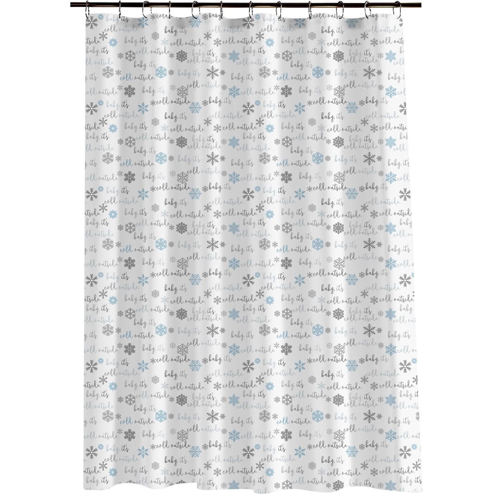 Snowflakes PEVA Shower Curtain - White Image 2