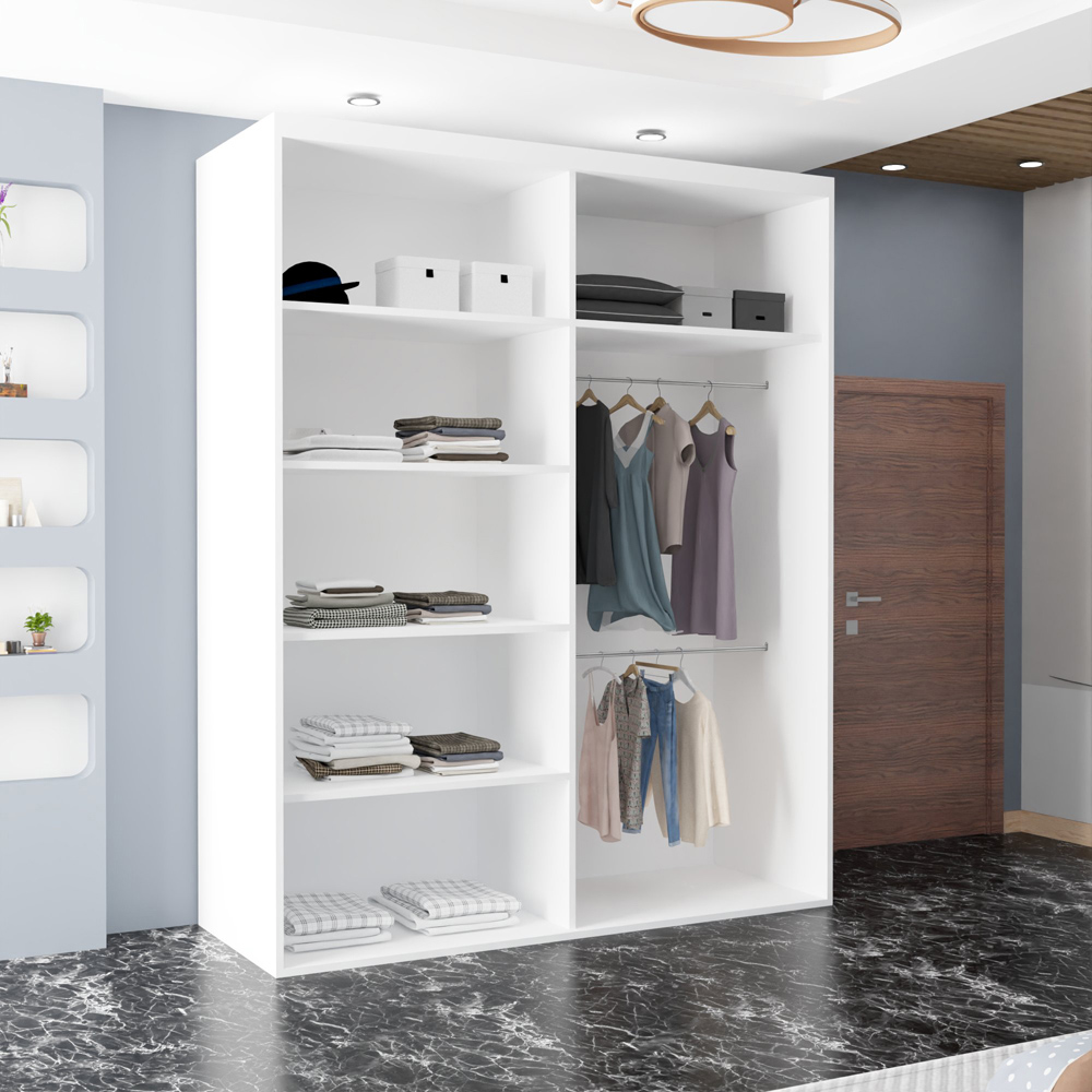 Sliding Wardrobes 4U Etna 2 Door White Full Mirrored Wardrobe Image 2