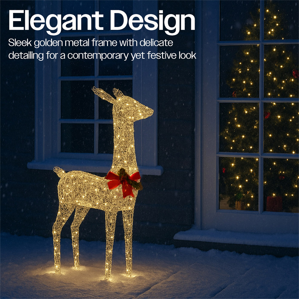 Xmas Haus Gold 350 Warm White LED Head Up Deer Christmas Decoration 3ft Image 7