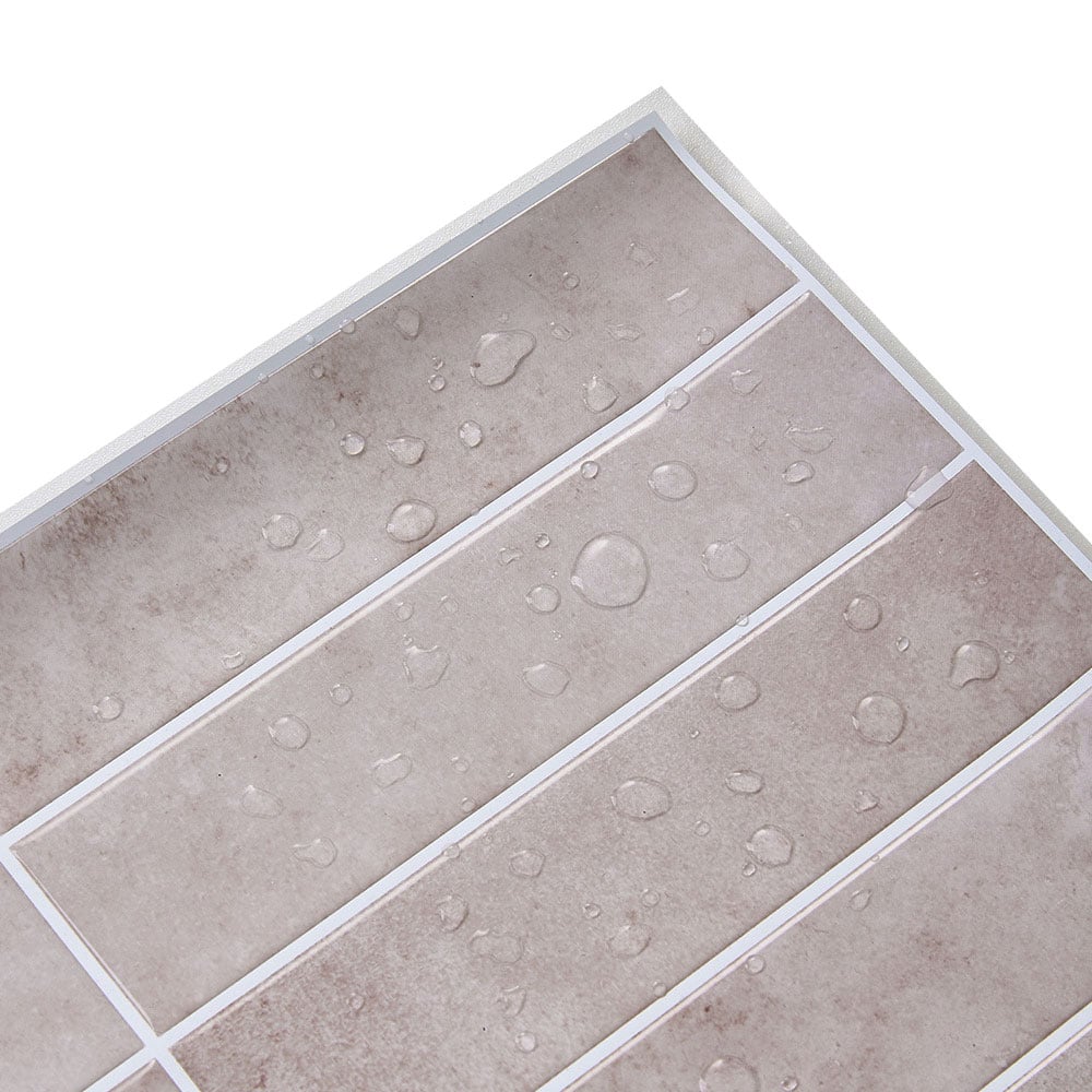 Living and Home Grid Effect Light Pink Peel and Stick Wall Tile Sticker 10 Pack Image 7