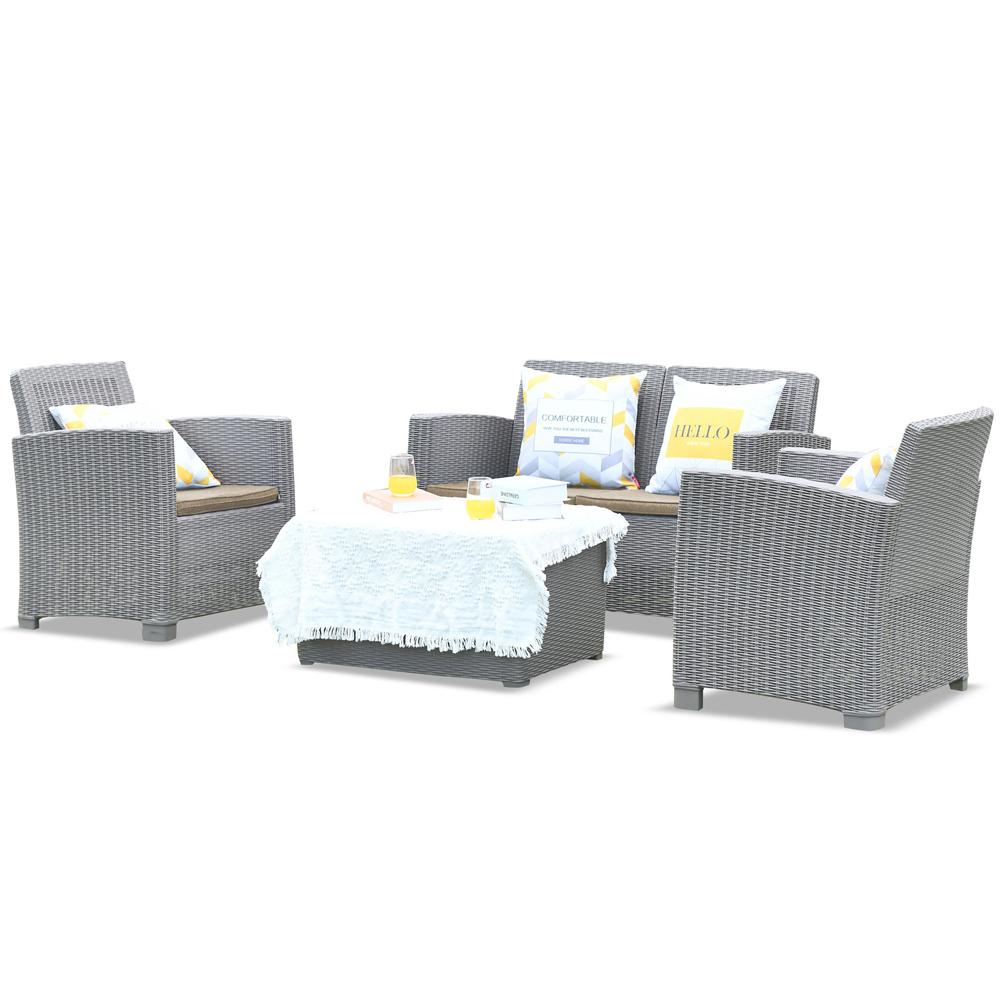 Centurion Supports Santana Rattan 4 Seater Lounge Set Grey Image 2