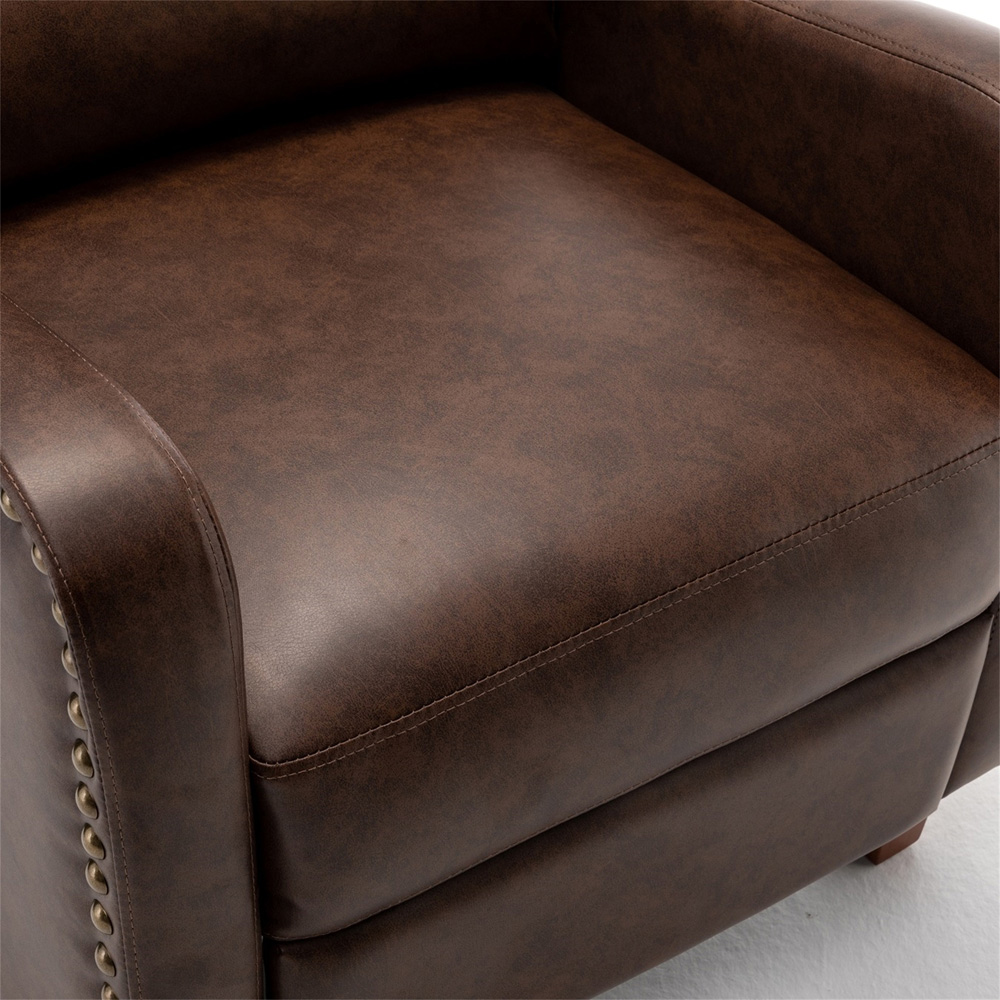 Florence Brown Leather Effect Pushback Recliner Chair Image 5