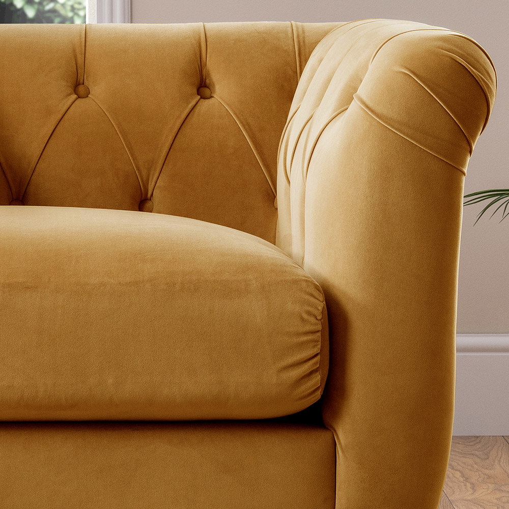 Ochre Velvet Armchair Image 2