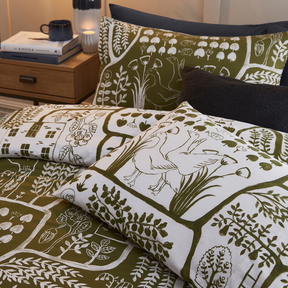 furn. Frida King Size Moss Duvet Set Image 3