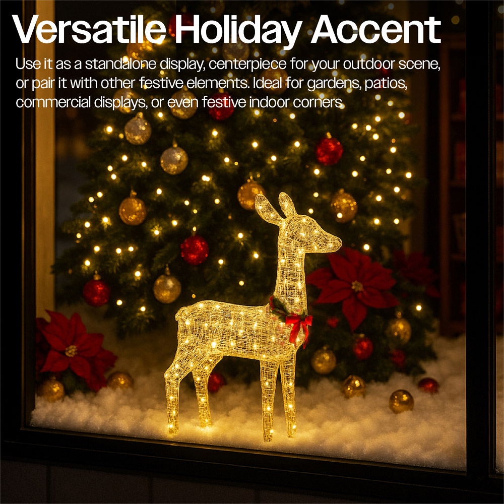 Xmas Haus Gold 250 Warm White LED Head Up Deer Christmas Decoration 2ft Image 7
